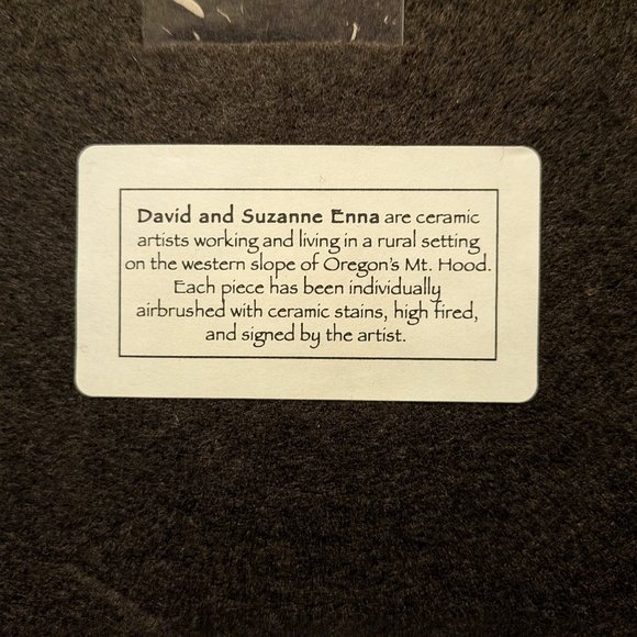 Signed Ceramic Hanging Tile Bears Hand Painted Mountains David Suzanne Enna Cubs - Picture 3 of 6